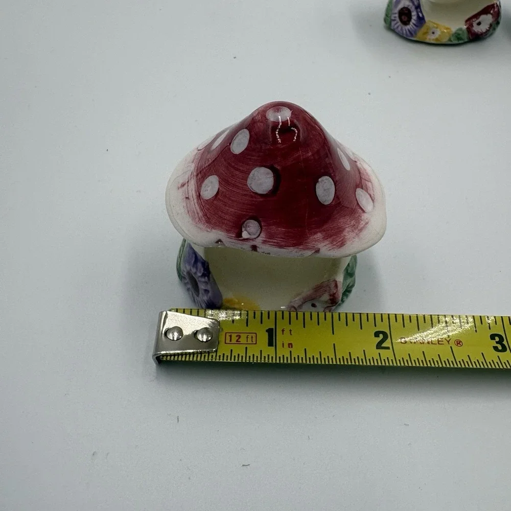 Vintage Merc Asia Mushroom Napkin Rings Bunny Rabbit Garden Party Set Of 4